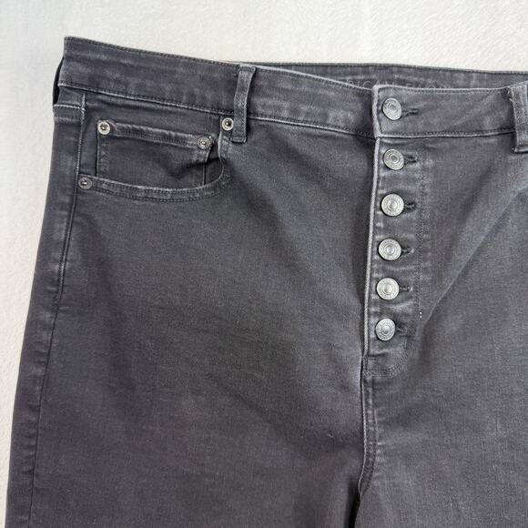American Eagle Plus 20 Short 20P Jeans Highest Rise Flare Button Fly Stretch - Picture 5 of 16